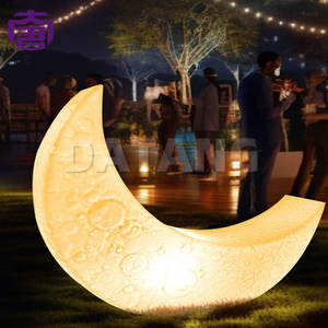 Lampes décoratives LED étanches IP65 en résine transparente et composite de fibre de verre, motif lune, pour Noël et aménagement paysager - Product Image 2