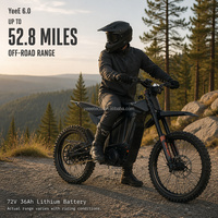 Moto tout-terrain électrique avec suspension hydraulique, garde au sol de 300 mm, freins à disque à 2 pistons pour les sentiers YeeE 6.0