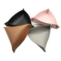 Plateaux de rangement pliables créatifs pour décoration de bureau, plateaux décoratifs pour la maison, pour clés, portefeuilles, pièces de monnaie, en cuir