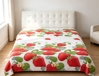 Drap plat imprimé en polyester et coton, doux, anti-boulochage, lavable en machine, pour toutes les saisons, pour la maison et l'hôtel