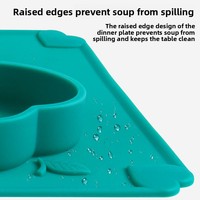 Assiette en silicone en forme de pomme pour enfants, avec base antidérapante, plateau repas tout-en-un pour bébé, style minimaliste