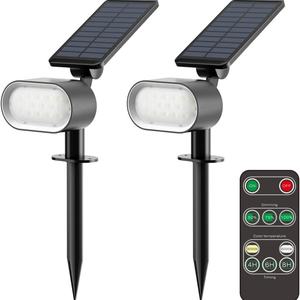 ไฟสปอตไลท์โซลาร์อัจฉริยะแบบใหม่ราคาถูกที่สุด ไฟติดผนังโซลาร์สองสี พร้อมรีโมทคอนโทรล กันน้ำ IP65 - Product Image 1