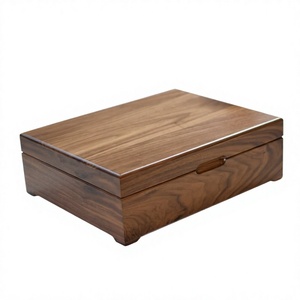 Custom Eco-Friendly Modern <b>Wooden</b> Jewelry <b>Box</b> Sliding <b>Lid</b> Handmade Polished Natural Color <b>Storage</b> Organizer Rings Earrings - Product Image 1