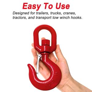 중량급 3톤 회전 리프팅 슬링 단조 합금강 아이 리깅 훅 안전 잠금 회전 크레인 훅 - Product Image 3