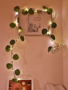 Vente chaude Artificielle Feuilles D'eucalyptus <span class=keywords><strong>LED</strong></span> <span class=keywords><strong>Guirlande</strong></span> Lumineuse Décoration Lampe pour Fête De Mariage Maison Jardin - Product Image 6