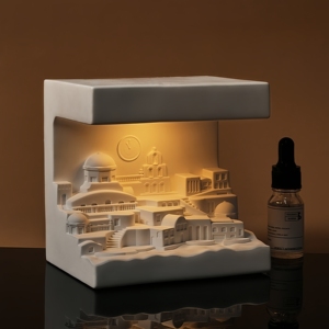 Lampe d'aromathérapie sur le thème de Santorin Diffuseur de gypse Gradation de nuit pour chambre Parfum anti-moustiques Personnalisable OEM/ODM - Product Image 3
