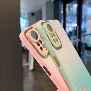 Custodia per telefono di lusso gradiente Glitter per Redmi Note 11Pro 10 9 Pro 11S 9S 10pro 11s <span class=keywords><strong>POCO</strong></span> X3 NFC <span class=keywords><strong>F3</strong></span> rivestimento protettivo per lenti placcate - Product Image 5