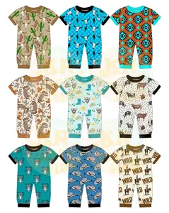 Macacão sem mangas para bebês, pijama infantil com zíper, roupa de verão unissex de bambu para crianças, pijama sem pés infantil