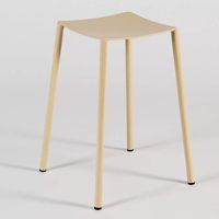 Tabouret carré d'extérieur en acier inoxydable pour cour, jardin, balcon, terrasse, café, salon de thé, restaurant, sièges de loisirs