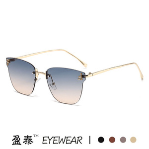 แว่นกันแดดทรงแคทอาย ยี่ห้อ Yingtai กรอบโลหะไร้ขอบ ป้องกันรังสียูวี 400 แฟชั่นสำหรับผู้หญิง - Product Image 3