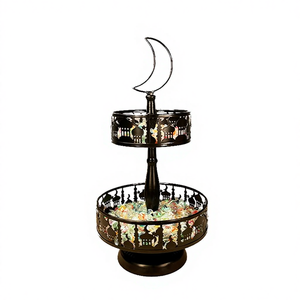 Bandeja de Servicio de Dos Niveles, Exhibidor de Dulces Doble, 38.6x20cm, Artículos para Fiestas, Decoración de Bodas - Product Image 4