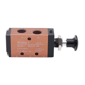 Vanne pneumatique Roany 4R210-08, interrupteur de commande d'air à levier manuel, fonctionnement par cylindre à pousser/tirer - Product Image 1