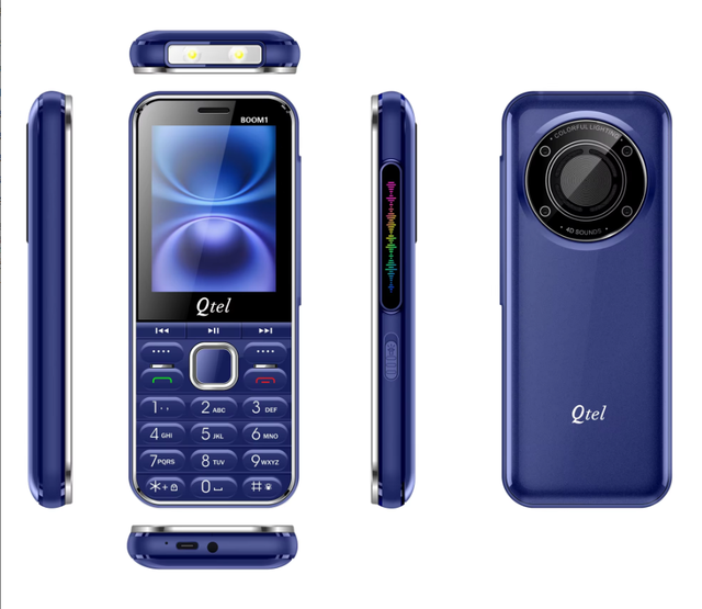 Qtel BOOM1 2.8" Triple SIM Feature Phone | BL-25BI Battery | Box Speaker | Camera | Wireless FM | Vibration | Basic Mobile Phone