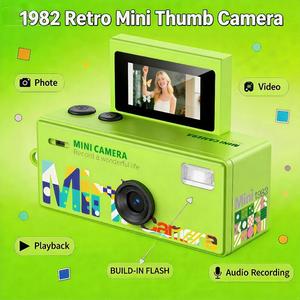 DLC LK030 Mini caméra numérique à poignée, design mode, texture <span class=keywords><strong>film</strong></span> vintage, avec écran rotatif et inclinable, pour vlog et selfies - Product Image 4