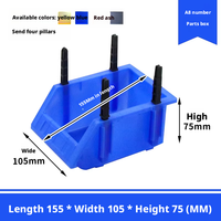 Boîte de rangement modulaire empilable BAILIAN en HDPE robuste avec façade inclinée, capacité de charge de 100 kg - Bleu, gris, rouge, jaune