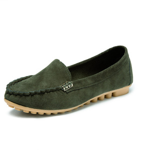 Mocasines informales de suela plana con hebilla mental de ante para mujer, mocasines para mujer, estudiante - Product Image 6
