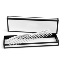 Lisseur pliable et chaud pour animaux de compagnie, barbe, poux en bois, dents larges, raie en bambou, peignes électriques à queue de rat, ensemble de couteaux, boîte d'emballage