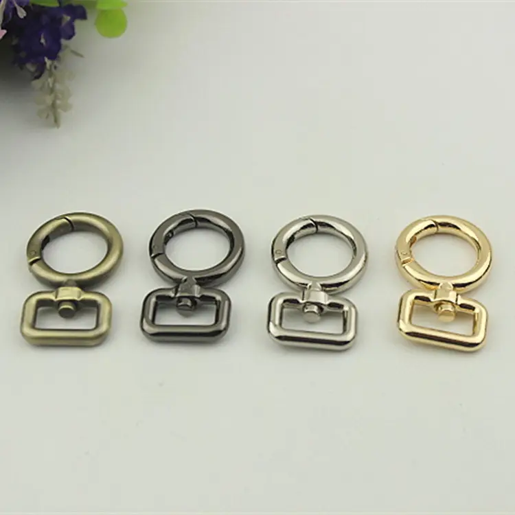 Square Tail Open Spring Hanging Ring Buckle Bag Strap Clip O Ring Hook Clasp DIY Accessory Buckle