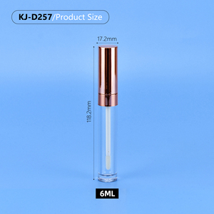 Tubes <span class=keywords><strong>de</strong></span> brillant à lèvres en or rose 6ml PETG AS à paroi épaisse Tubes <span class=keywords><strong>de</strong></span> brillant à lèvres avec logo personnalisé avec grande brosse Grande <span class=keywords><strong>baguette</strong></span> - Product Image 6