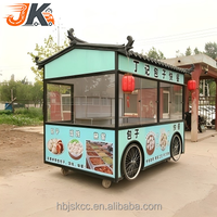 Aanpasbare vierwielige mobiele foodtruck van roestvrij staal voor thuisgebruik, nachtmarkt, fastfood, fruit- en bierdienst - roestbestendig