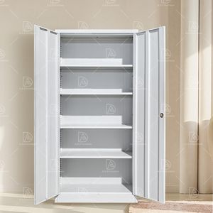 מותאם אישית 2 דלתות מתכת אחסון ארון פלדה ארון פלדה עם 4 מדפים להגשת - Product Image 2