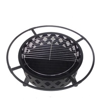 Garife GM10102 Vente chaude Brasero d'extérieur à bois avec écran anti-étincelles, grille à bois, pique à feu, en acier rond