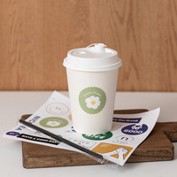 Porte-gobelet en papier pour boissons chaudes, thé et café, à double paroi, écologique, recyclable, avec logo personnalisé imprimé