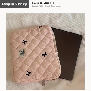 Pronta Consegna: <span class=keywords><strong>Custodia</strong></span> Imbottita <span class=keywords><strong>per</strong></span> Laptop da Donna, Stile Coquette, con Fiocco Ricamato, <span class=keywords><strong>per</strong></span> Modelli 11, <span class=keywords><strong>13</strong></span>, 15.6 Pollici - Product Image 4