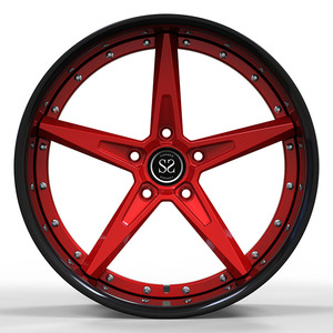 Cerchi forgiati personalizzati da <span class=keywords><strong>20</strong></span> e 21 pollici con faccia nera e rossa lucida per 2005 E60 - Product Image 2