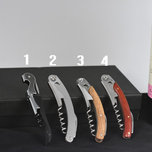 批发豪华定制徽标酒具礼品套装（4 件套），可自由组合开瓶器和塞子，装在金属盒中 - Product Image 4