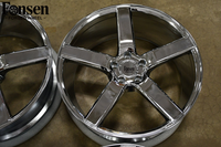 Jantes en alliage d'aluminium forgées de 17, 18, 19, 20, 21, 22, 24 pouces, 5 branches, 5x114.3, 5x120, 5x130, finition chromée argentée personnalisée