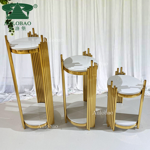 Decoración DE BODA Soportes de pastel de acero inoxidable Zócalos de boda - Product Image 6