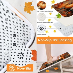Orange Pumpkins Birds Barrel Polyester Shower <b>Curtain</b> <b>Bathroom</b> <b>Curtain</b> Digital Print Waterproof Custom Print Wholesale Modern - Product Image 4