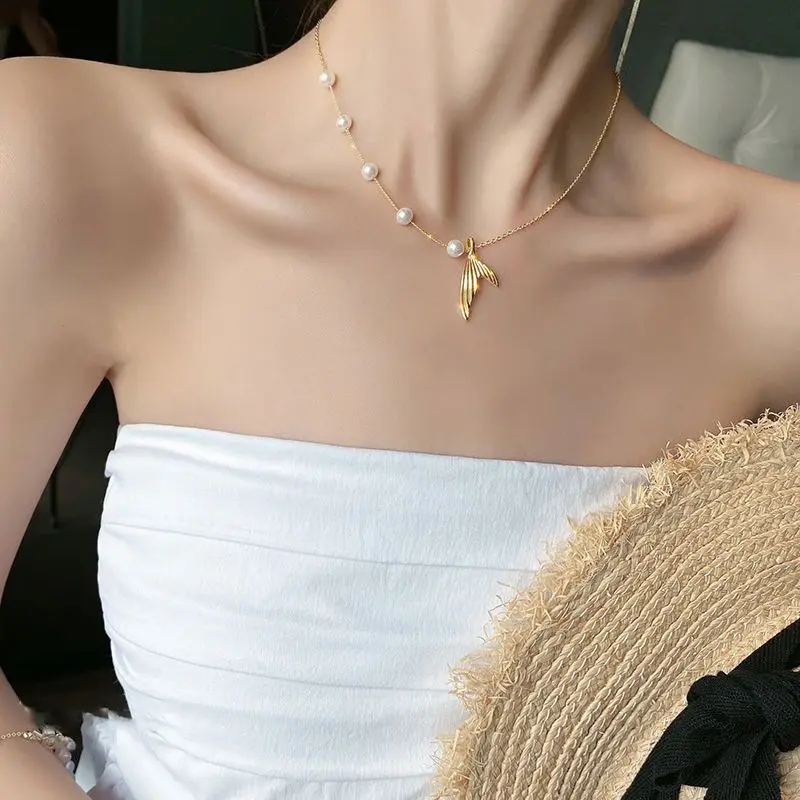 Unregelmäßige Perlenkette mittelalterlicher Vintage-Stil Klavicle-Kette vielseitiger Schmuck Großhandel für Damen