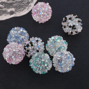 Mélange de luxe bricolage strass perles Disco grosses perles de Gumball avec strass pour bricolage stylo chaîne bijoux marquage - Product Image 2