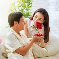 Nouvelles idées de produits 2024 Beauty to girl Rose Flower Gifts for Christmas Romantic Red Silks for Wife Mom gift set for men and women