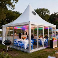 Tienda de campaña de lujo 8X8 10X10m Pagoda con pared de PVC de vidrio para alquiler de negocios Servicios de catering Carpa de marquesina para exposiciones Venta