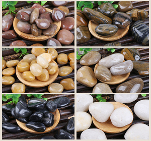 Nhà Máy Trực Tiếp Cao-Đánh Bóng Màu Đen Đá Tự Nhiên Cobble Sông Đá Cảnh Quan Đá Tùy Chỉnh Bề Mặt Cho Ngoài Trời Trang Trí - Product Image 5