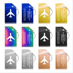 Etiqueta de Acero Inoxidable Chapada en Oro Grabada en Blanco para Maleta de Aviación, Tarjeta de Embarque, Colgante con Cuerda de Alambre - Product Image 1