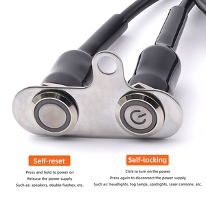Abilunie sakelar tombol tekan LED sepeda motor, saklar lampu tenaga motor LED tahan air 12V - Product Image 4