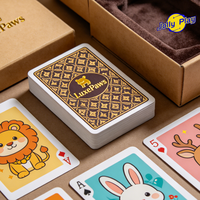 Jeu de cartes de luxe personnalisé au design classique, cartes à jouer en PVC avec animaux de dessin animé, vernis UV, cartes à bas prix