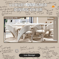 Chaise de salle à manger de luxe italienne avec rétro-éclairage boule de cristal pour villas de luxe grands appartements hôtels et hôpitaux