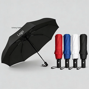 Parapluies pliants promotionnels personnalisés en gros, parapluies pliables automatiques compacts résistants au vent pour les voyages et les activités de plein air avec logo - Product Image 1