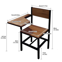 Fauteuil à faible MOQ pour écoles, chaise d'étude pour étudiants, chaises et tables de classe