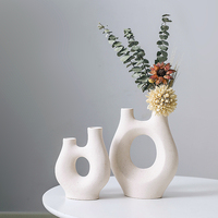 Vases en céramique modernes pour décoration de la maison, Pot de fleur de salon, Sculpture d'art abstrait, Vase de fleur