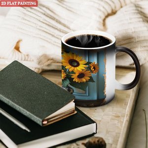<b>Ceramic</b> <b>Mug</b> Frosted Black 11oz Heat Sensitive Color Changing DIY Blank Cup - Product Image 3