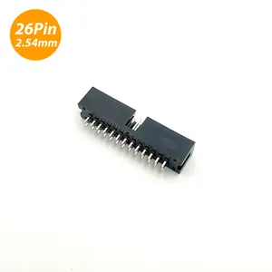 박스 헤더 커넥터 2.54mm 피치 26 핀 pcb 헤더 수 와이어 보드에 이중 행 직선 소켓 가려 헤더