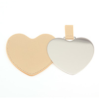 Mini miroir en cuir de forme différente mignon Mini miroir de poche coloré à main