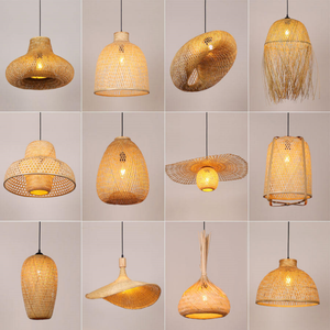 Lampe suspendue d'intérieur en bambou faite à la main Lustre contemporain en bambou et rotin Lampe suspendue tissée à la main pour <span class=keywords><strong>restaurant</strong></span> - Product Image 6
