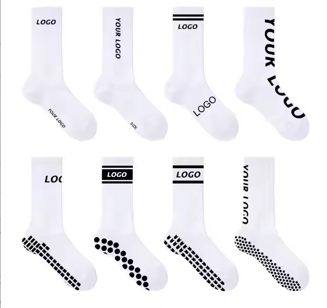 Wholesale Unisex Cotton Crew Socks Men's Casual Quality Brown White Solid Color Ribbed Design Breathable for Summer Bottom Body
